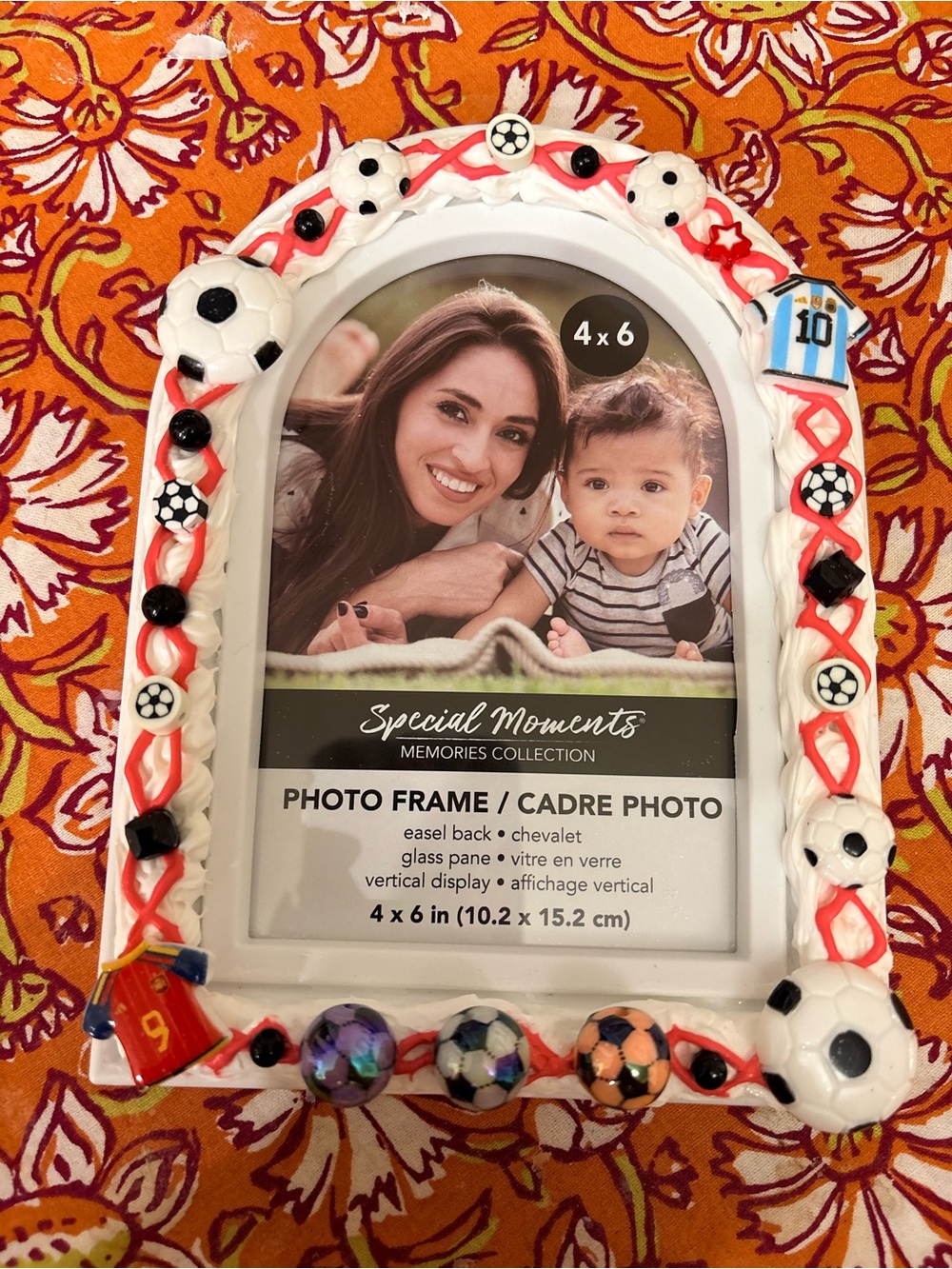 Decoden cream whip soccer Themed Photo Frame